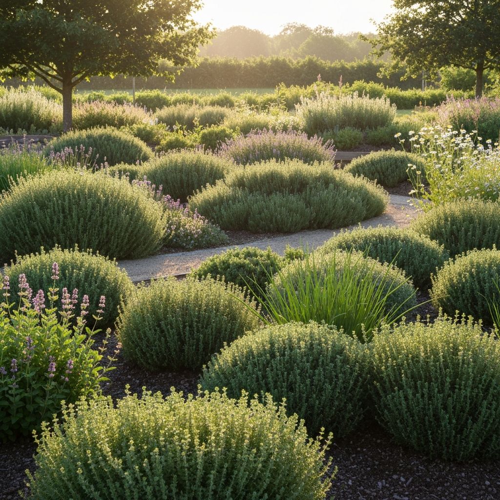 Serene natural garden landscape